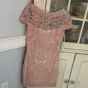 NEW Tadashi Shoji Dusty Rose Lace Mini Dress